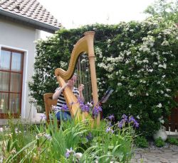 Harfenklänge im Garten von Claudia und Heinrich Timpe-Bos